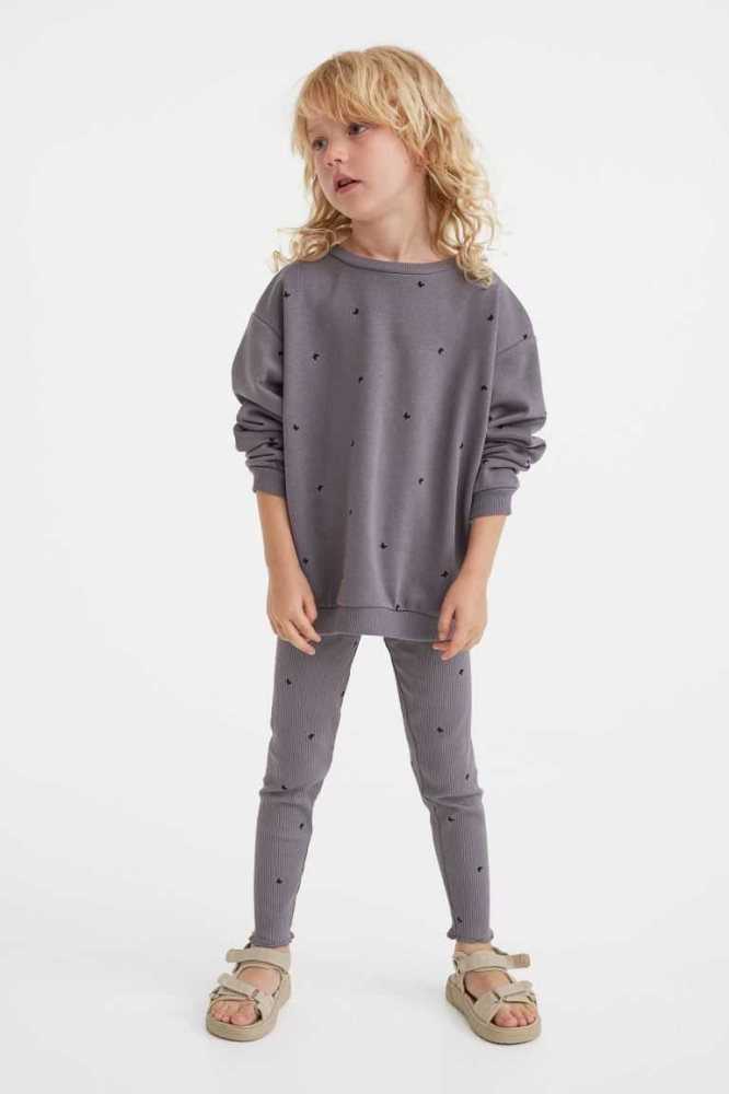 Una sola pieza H&M 2-piece Top and Leggings Niños Amarillos Claro Leopardo | 470962RDC