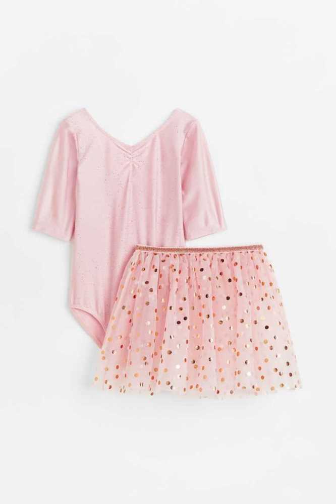 Una sola pieza H&M 2-piece dance costume Niños Rosas Claro Rosas Dorados | 390428KAP