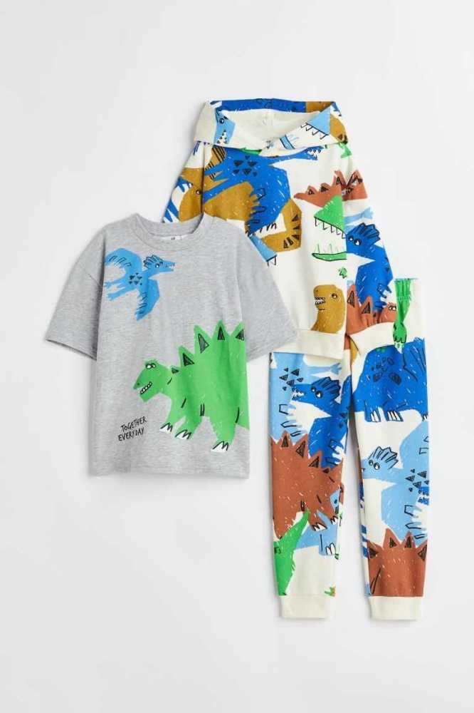 Una sola pieza H&M 3-piece Printed Niños Blancos | 917368JYP