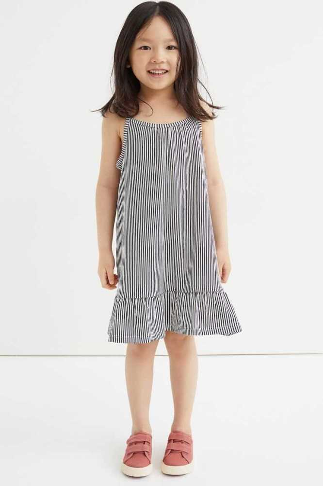 Vestido Corto H&M 2-pack Algodon Niños Negros Blancos | 918754FPD