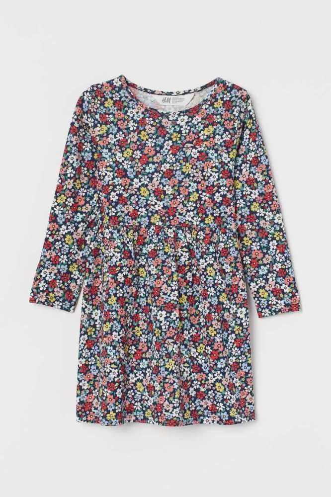 Vestido Corto H&M Algodon Jersey Niños Azules Claro | 128647AWZ