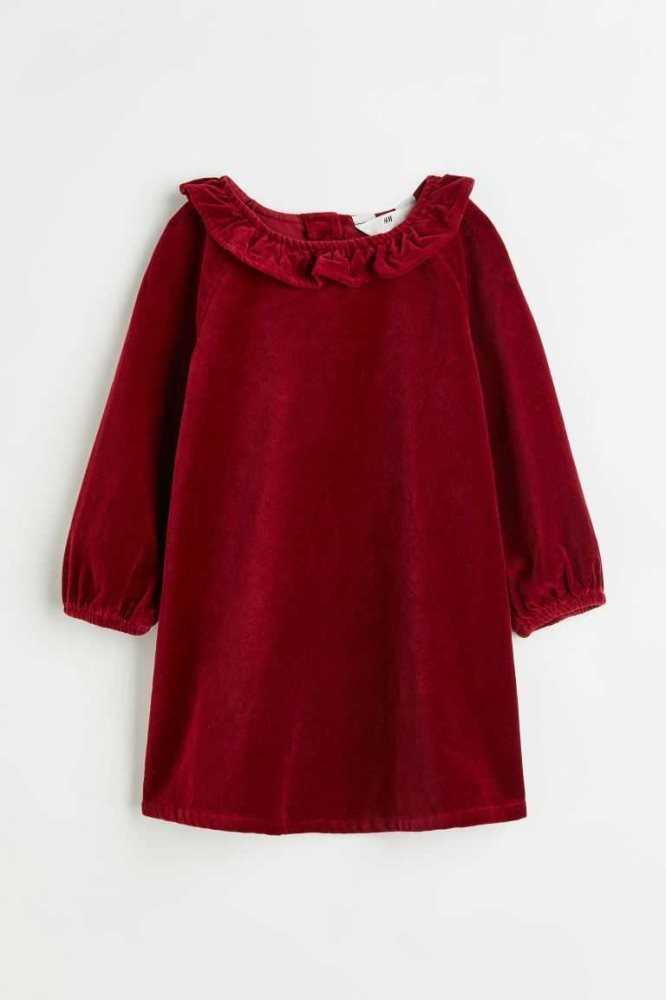 Vestido Corto H&M Algodon Velvet Niños Multicolor | 017352QHL