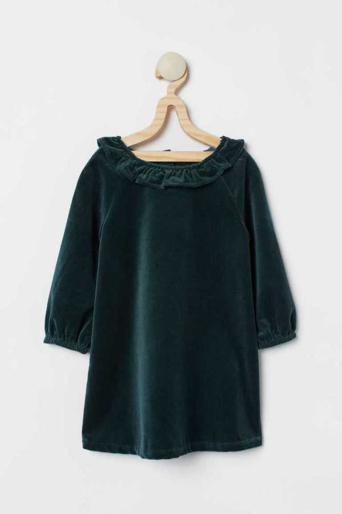 Vestido Corto H&M Algodon Velvet Niños Multicolor | 017352QHL