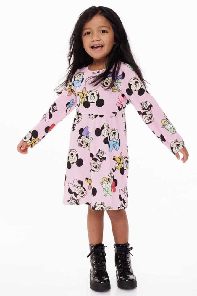 Vestido Corto H&M Patterned Algodon Niños Morados Claro | 294685KXR