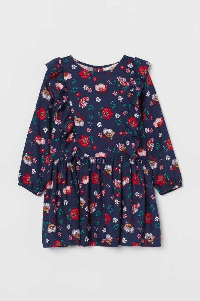 Vestido Corto H&M Patterned Ruffled Niños Rojos | 584671UVE