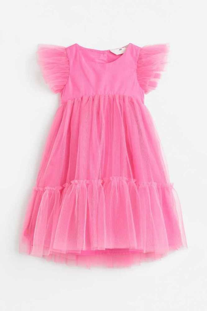 Vestido Corto H&M Plisado Tulle Niños Rosas | 682934POH