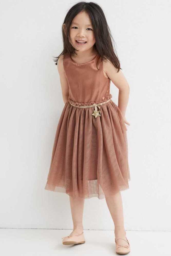 Vestido Corto H&M Tulle-skirt Niños Beige Rosas | 279518EVK