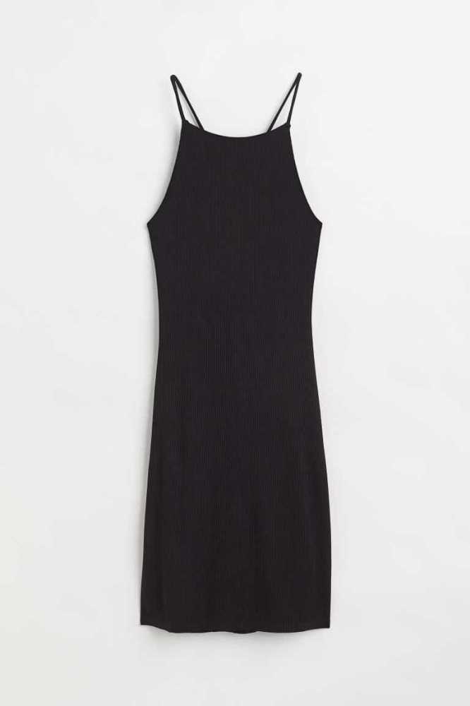 Vestido H&M Acanalado Bodycon Mujer Amarillos | 678159THE