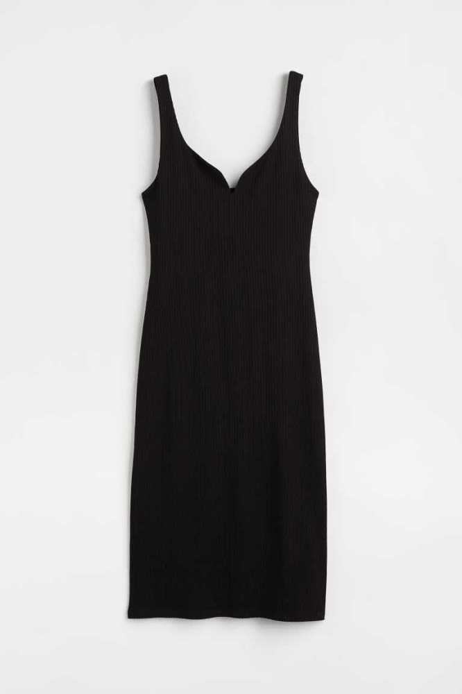 Vestido H&M Acanalado Bodycon Mujer Grises Marrom | 574912TEP