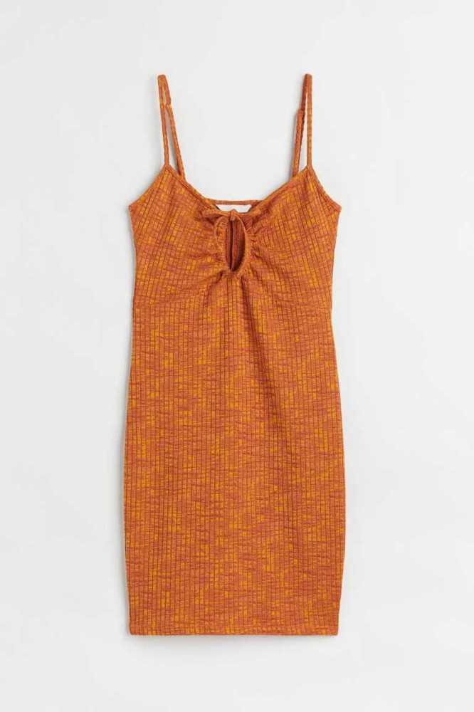 Vestido H&M Acanalado Jersey Bodycon Mujer Naranjas Claro | 096473SIQ