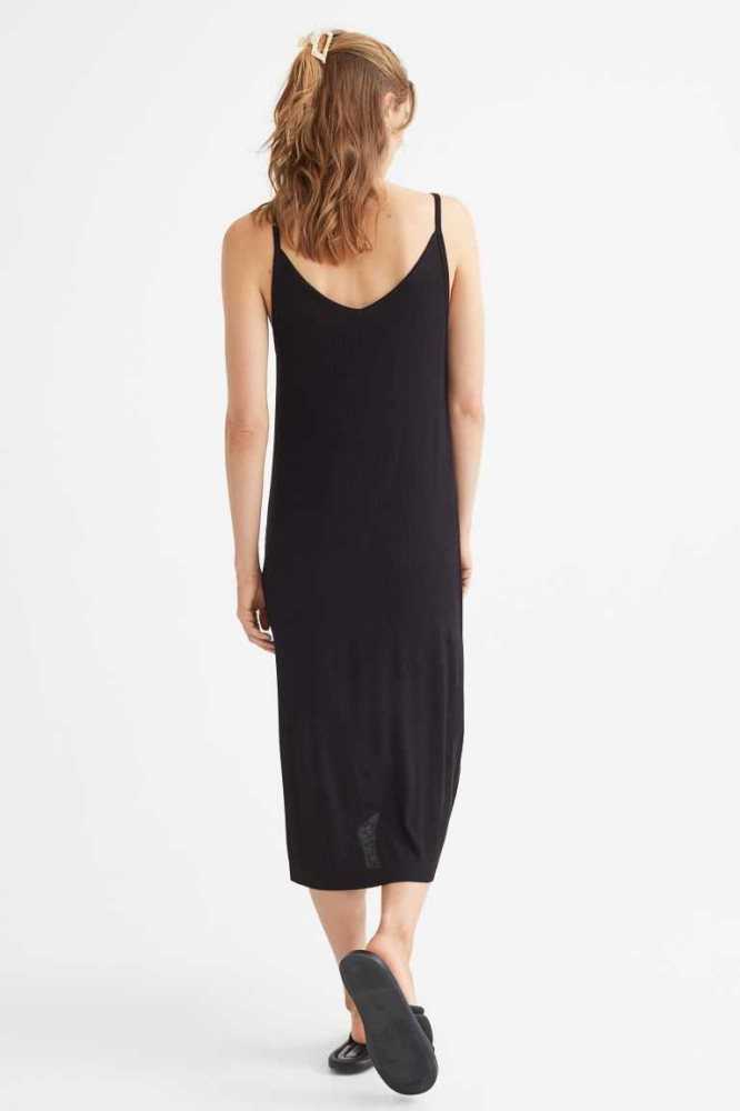 Vestido H&M Acanalado Jersey Mujer Grises Claro Marrom | 182495BPE