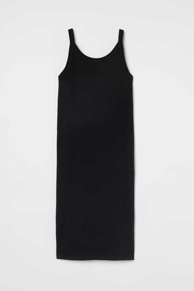 Vestido H&M Acanalado Jersey Mujer Grises Claro | 267189SVN