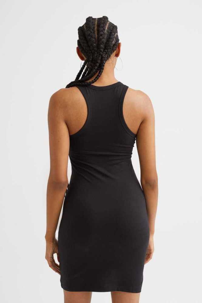 Vestido H&M Algodon Bodycon Mujer Grises Claro Marrom | 841350QKJ