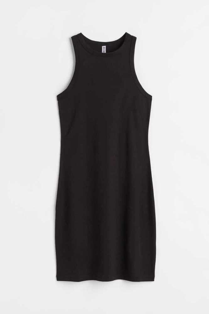 Vestido H&M Algodon Bodycon Mujer Grises Claro Marrom | 841350QKJ