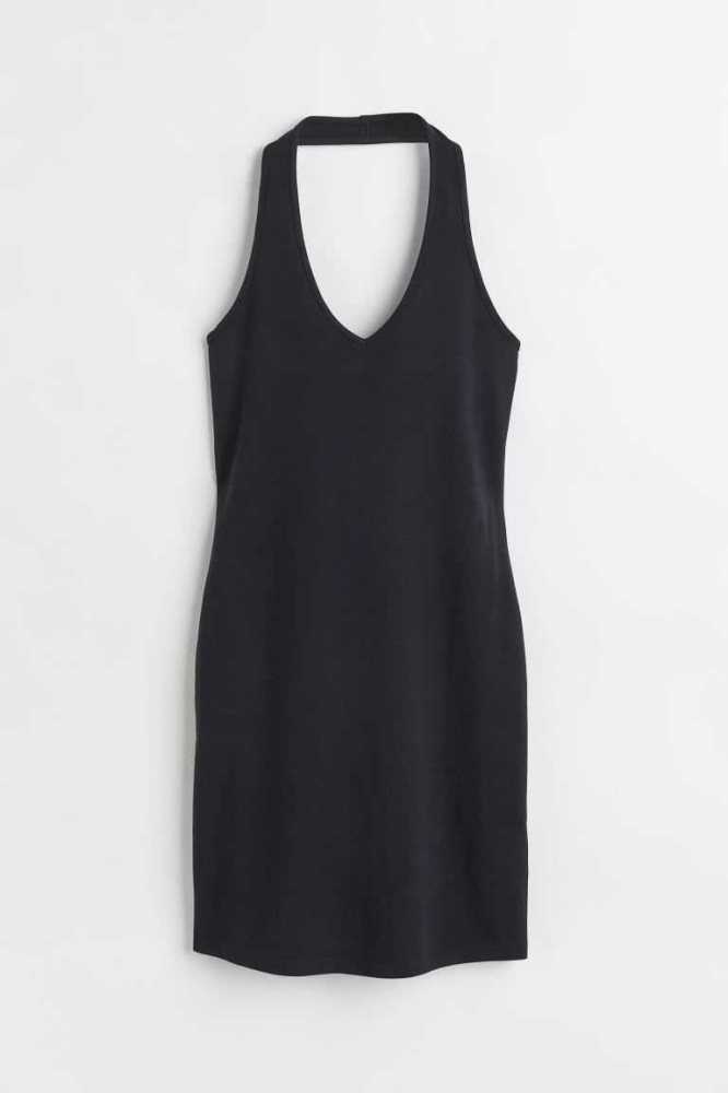 Vestido H&M Algodon Halterneck Mujer Blancos | 793458RIH