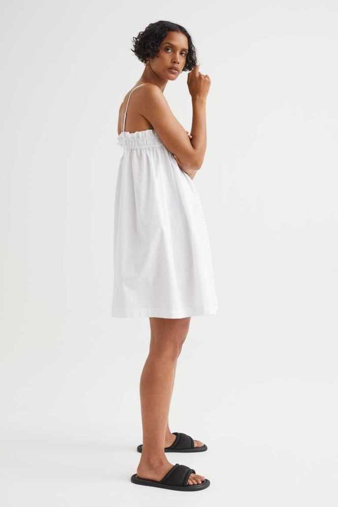 Vestido H&M Algodon Mujer Blancos Azules | 681203LTS