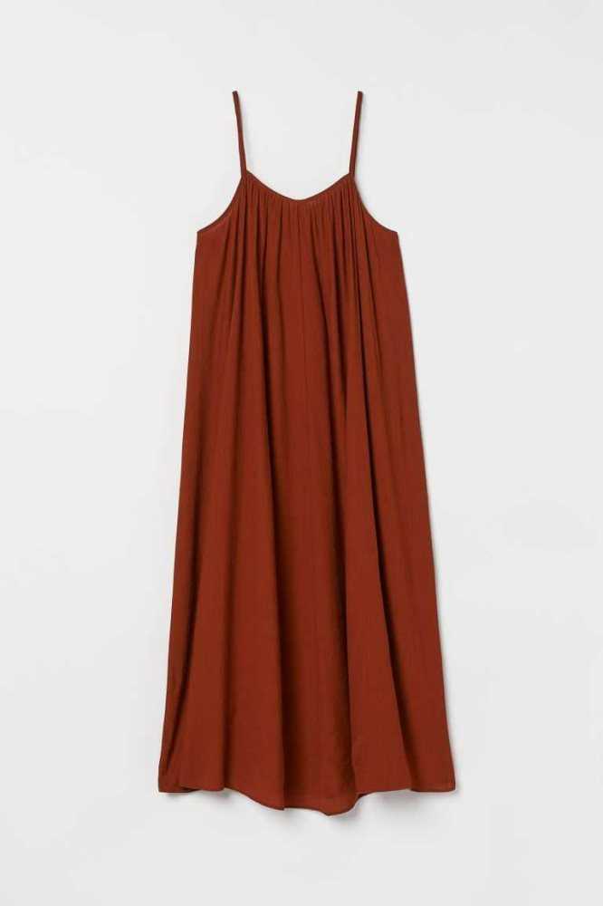 Vestido H&M Anchos-cut Long Mujer Creme | 436950RBN