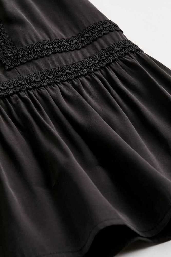 Vestido H&M Balloon-sleeved Mini Mujer Negros | 370854SKV