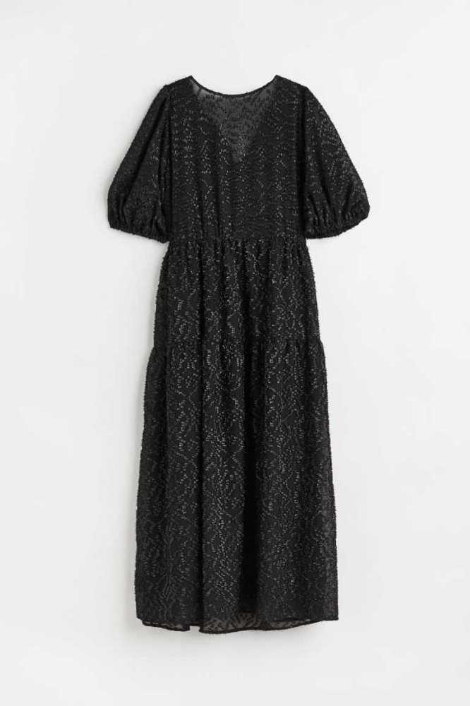 Vestido H&M Balloon-sleeved Mujer Negros | 264085GTV