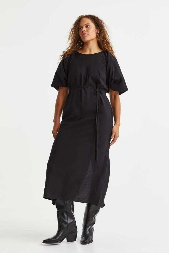 Vestido H&M Balloon-sleeved Tie-belt Mujer Morados Claro | 279561XEZ