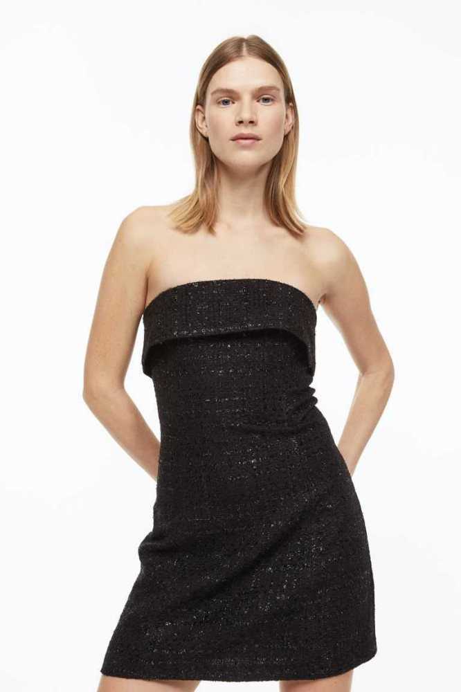 Vestido H&M Bandeau Mujer Negros | 458736QBA