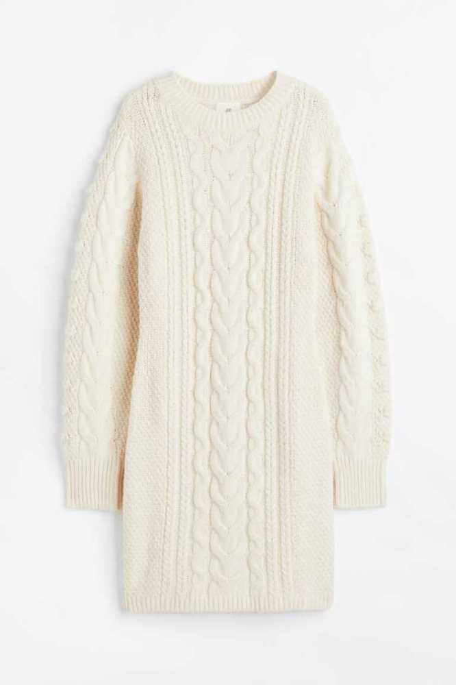 Vestido H&M Cable-knit Mujer Creme | 243608OFW