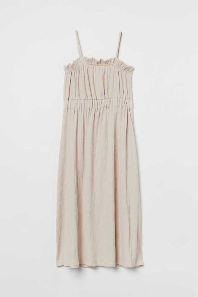 Vestido H&M Calf-length Jersey Mujer Beige Claro | 517039EQY