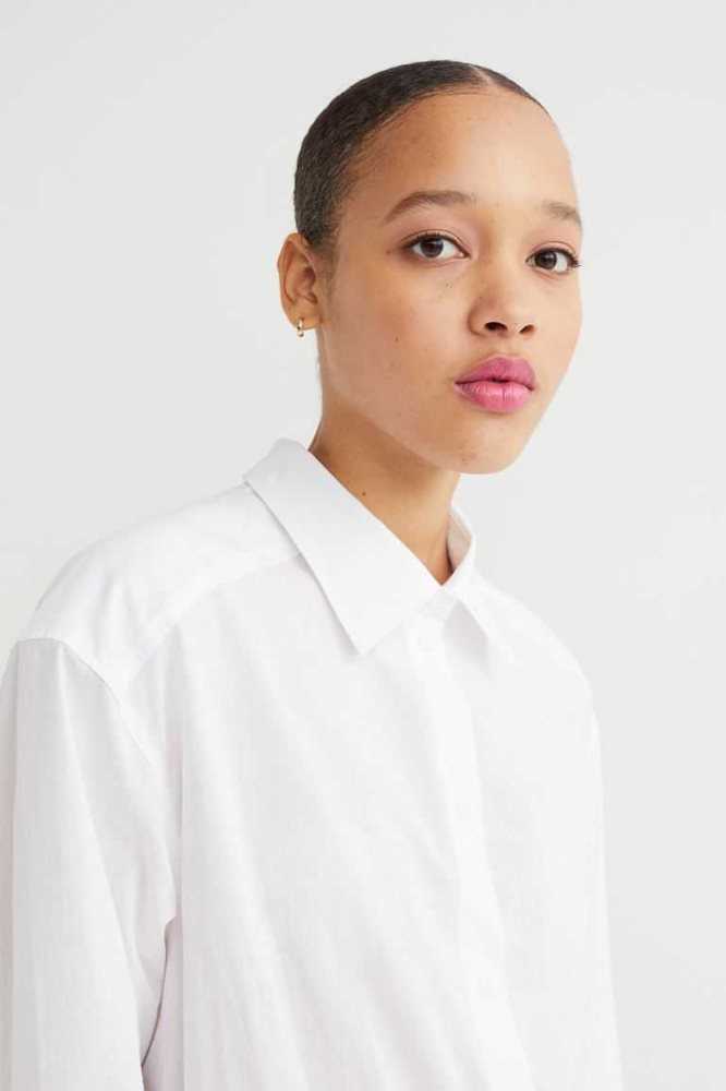 Vestido H&M Calf-length Shirt Mujer Blancos | 189237ETQ