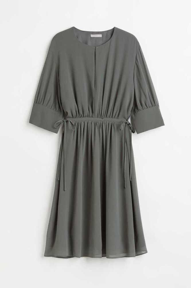 Vestido H&M Chiffon Drawstring-waist Mujer Amarillos Claro | 035674AFK