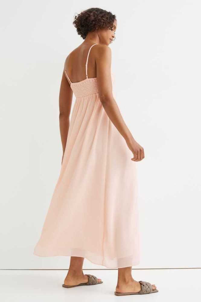 Vestido H&M Chiffon Slip Mujer Rosas | 014923TAR