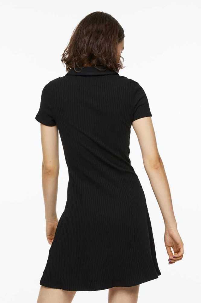 Vestido H&M Collared Acanalado Mujer Morados Claro | 370194RSJ