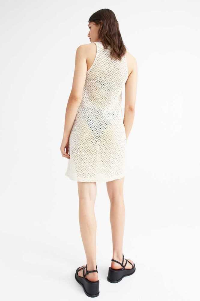 Vestido H&M Crochet-look Sin Manga Mujer Creme | 762481MFG