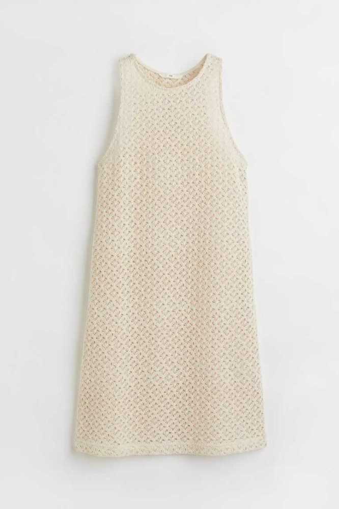 Vestido H&M Crochet-look Sin Manga Mujer Creme | 762481MFG