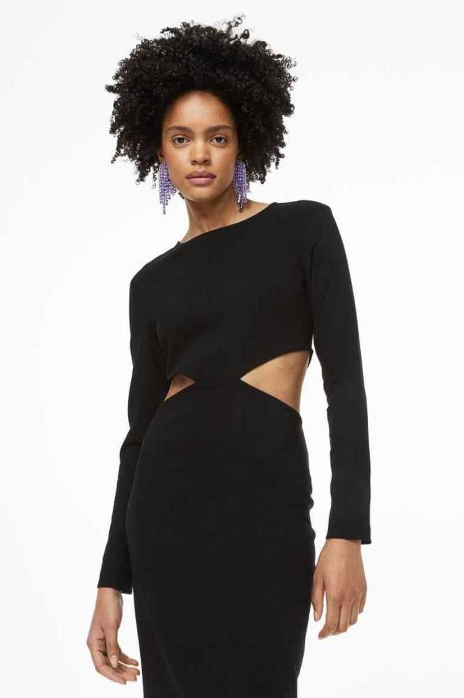 Vestido H&M Cut-out Bodycon Mujer Negros | 506742QNB