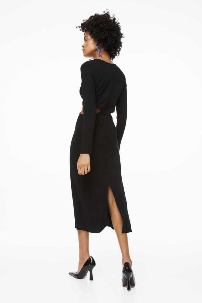 Vestido H&M Cut-out Bodycon Mujer Negros | 506742QNB