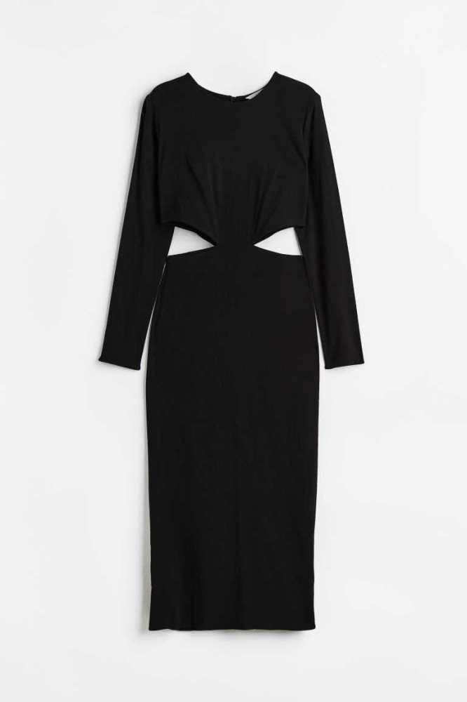 Vestido H&M Cut-out Bodycon Mujer Negros | 506742QNB