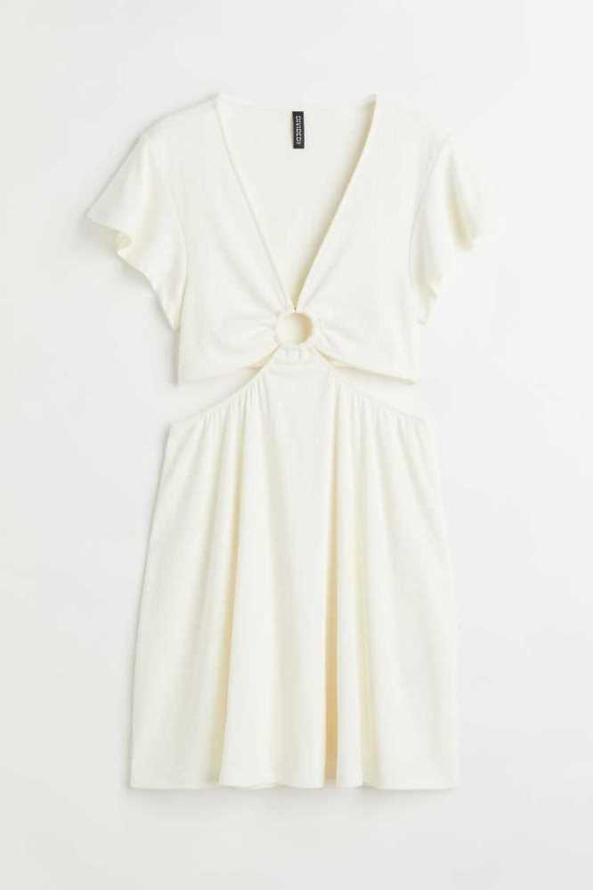 Vestido H&M Cut-out Jersey Mujer Creme | 814239CUY