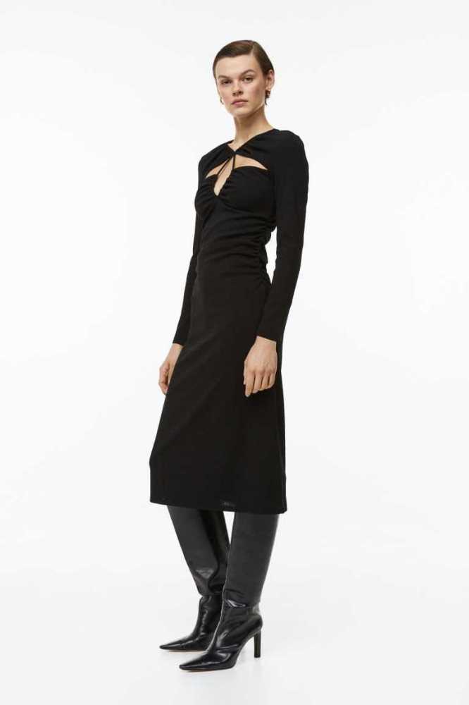 Vestido H&M Cut-out Mujer Negros | 296075OCT