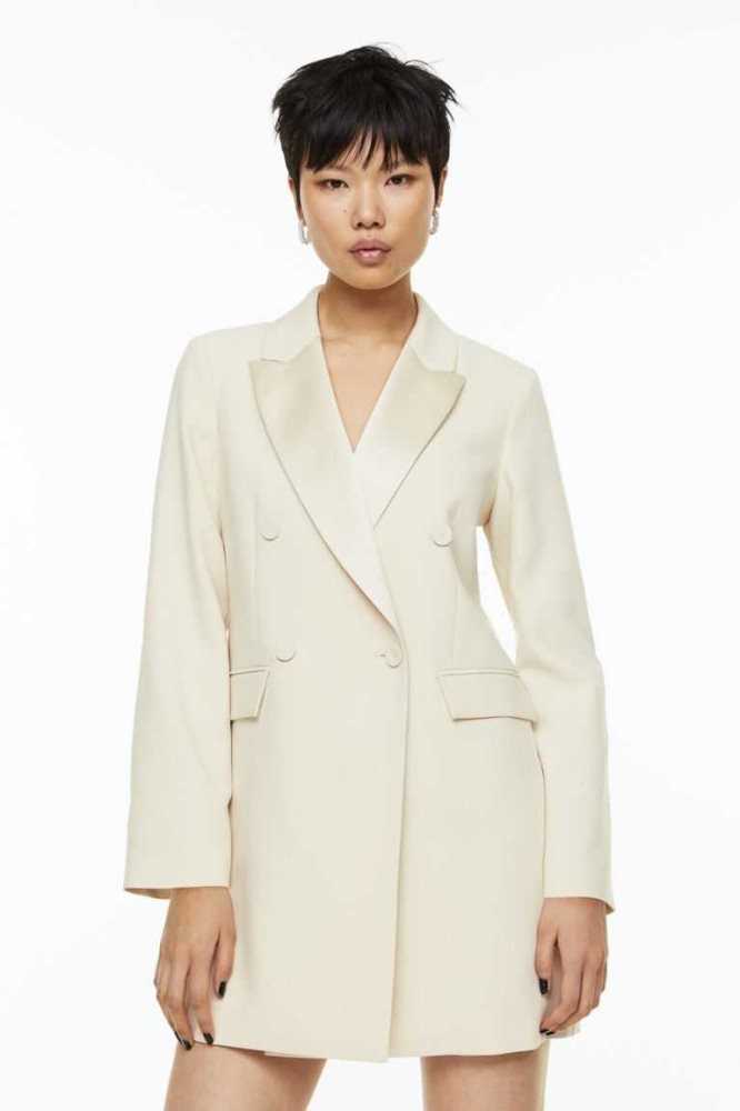 Vestido H&M Double-breasted Jacket Mujer Creme | 652084BRC