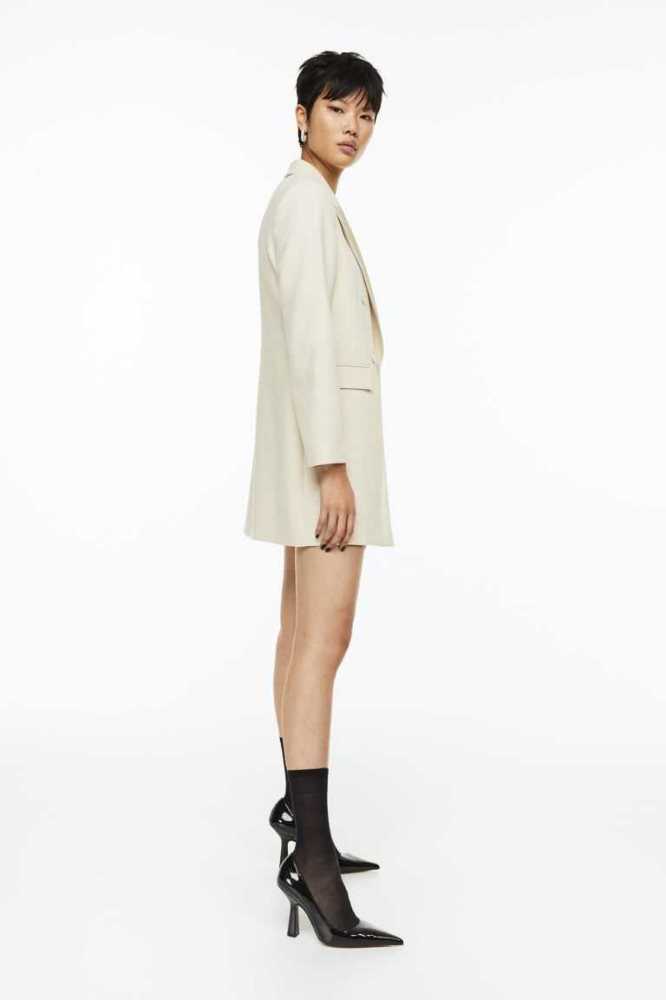 Vestido H&M Double-breasted Jacket Mujer Creme | 652084BRC