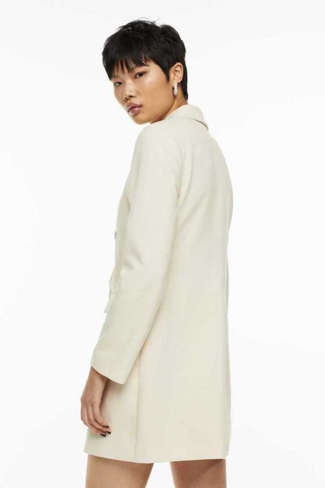 Vestido H&M Double-breasted Jacket Mujer Creme | 652084BRC