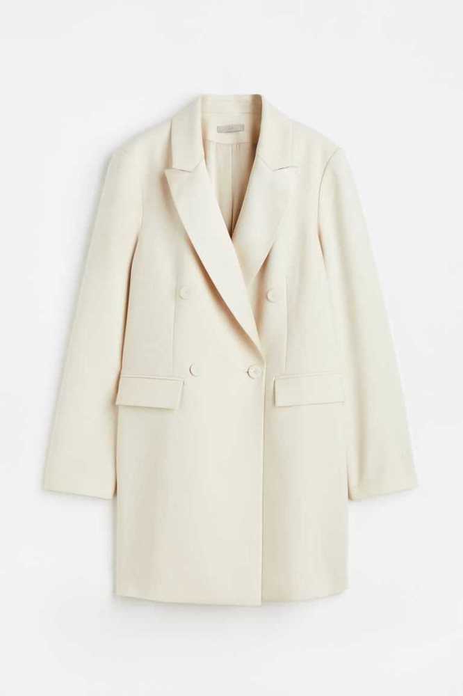 Vestido H&M Double-breasted Jacket Mujer Creme | 652084BRC