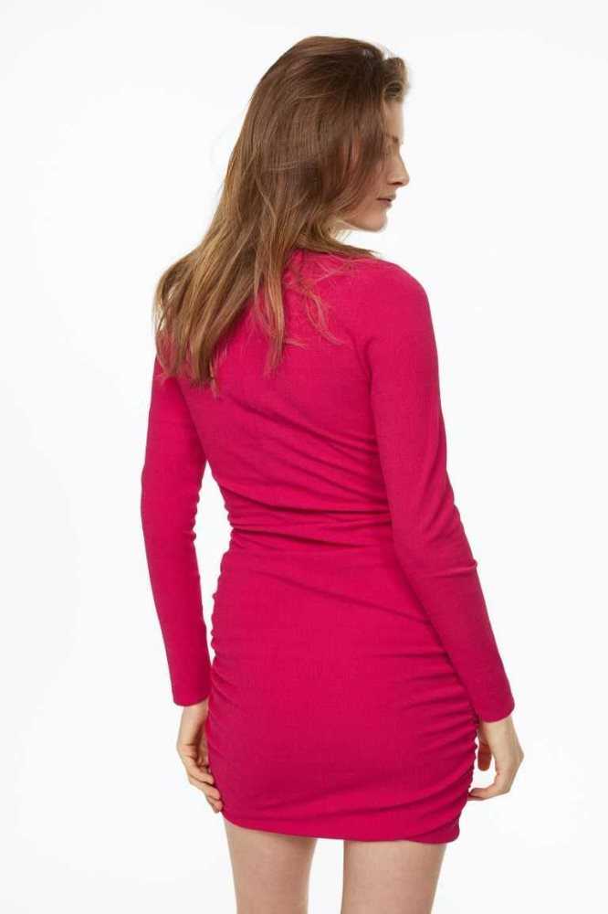 Vestido H&M Draped Bodycon Mujer Rosas | 634509YPF