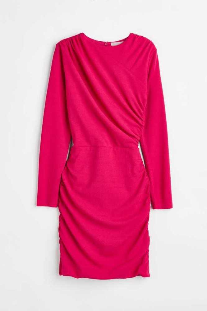 Vestido H&M Draped Bodycon Mujer Rosas | 634509YPF