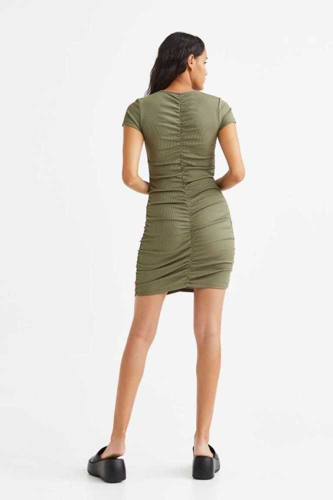 Vestido H&M Draped Jersey Mujer Kaki Verdes | 732954EFB