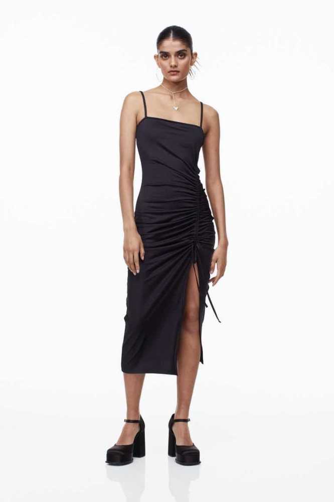 Vestido H&M Drawstring-detail Bodycon Mujer Negros | 105739QGA