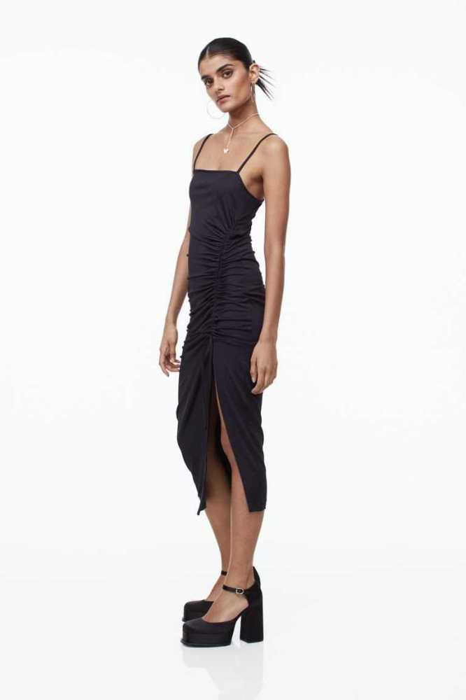 Vestido H&M Drawstring-detail Bodycon Mujer Negros | 105739QGA