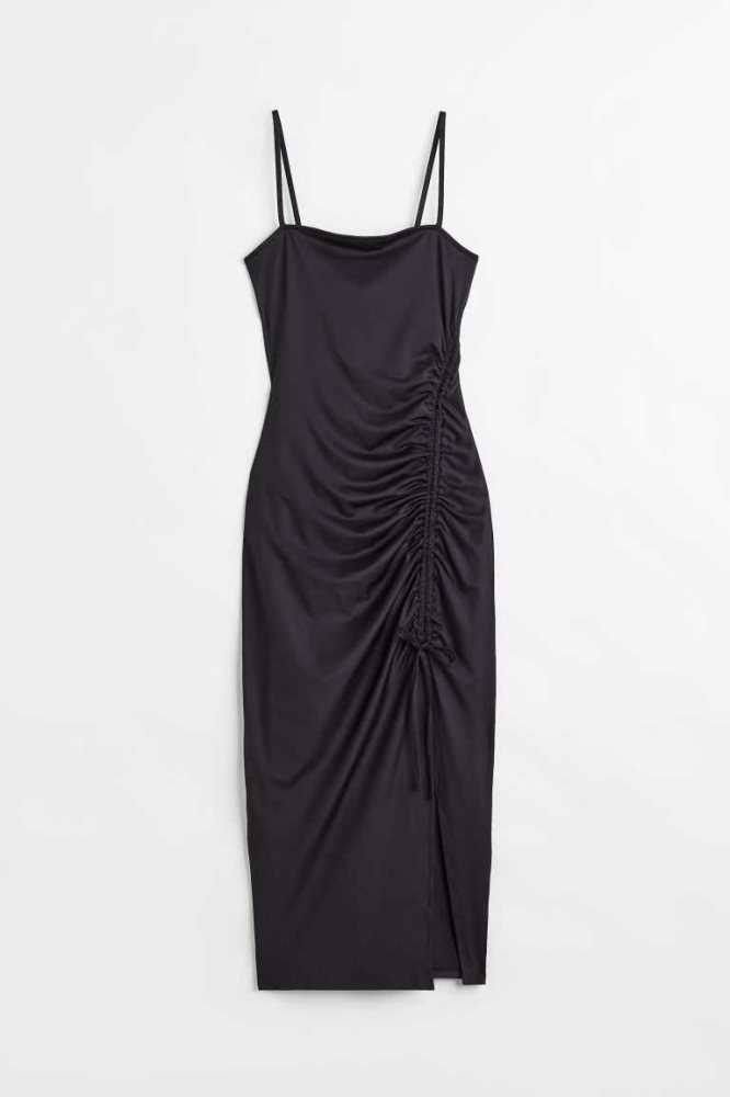 Vestido H&M Drawstring-detail Bodycon Mujer Negros | 105739QGA