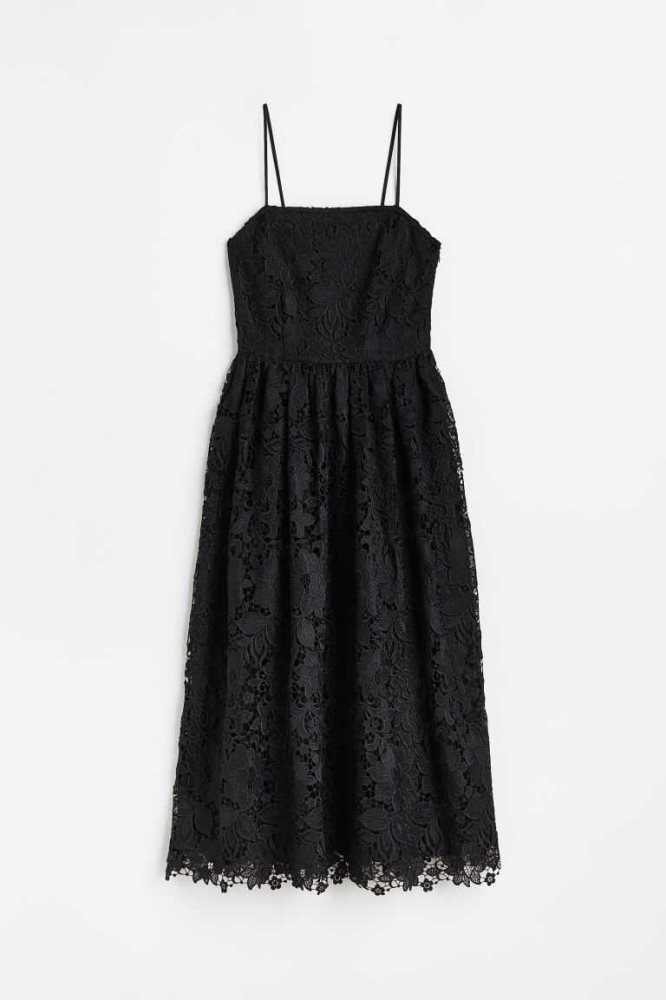 Vestido H&M Encaje Bandeau Mujer Negros | 408527DHC