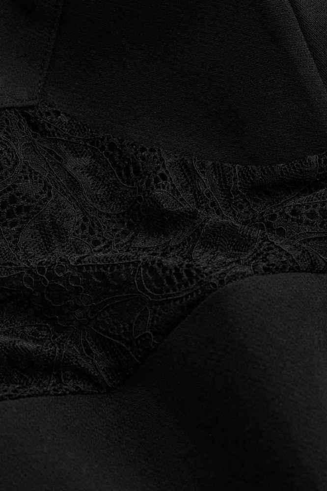 Vestido H&M Encaje-detail mini Mujer Negros | 356174TUR